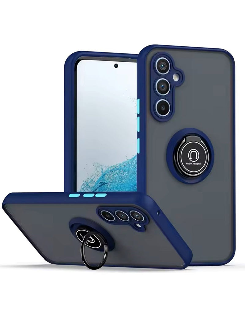 Galaxy S25 Plus Hard PC Rear / Soft TPU Colorful Border Case with I - ring Holder (Only Ground Shipping) - Banana Cellular Solutions