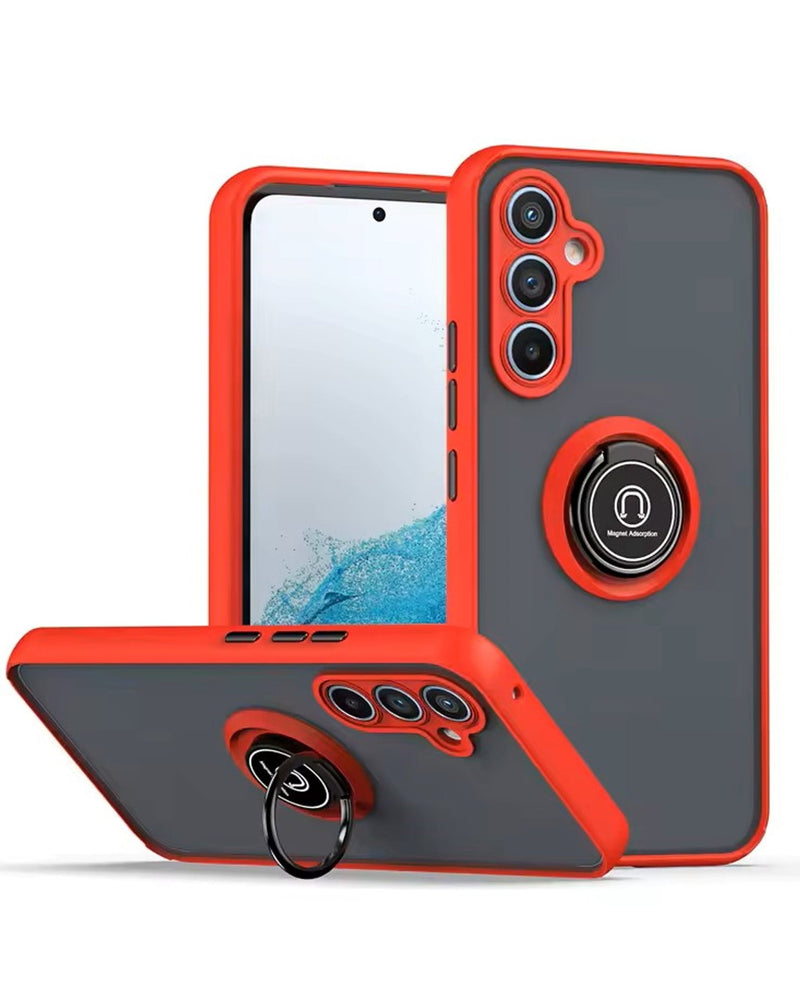 Galaxy S25 Plus Hard PC Rear / Soft TPU Colorful Border Case with I - ring Holder (Only Ground Shipping) - Banana Cellular Solutions