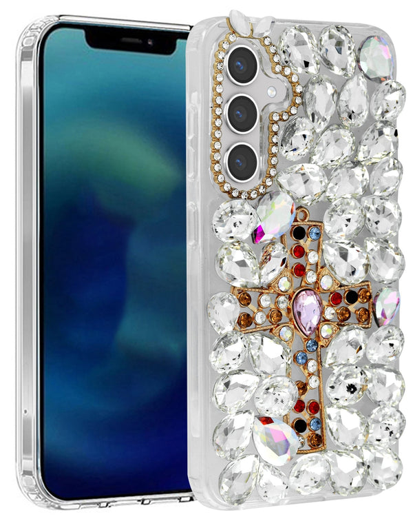 Crystal Flower Silicone Hard Case - COLORFUL for Galaxy S25 Plus (Only Ground Shipping) - Banana Cellular Solutions