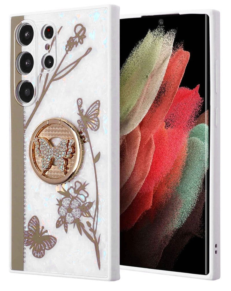 Galaxy S25 Ultra Luxury Shiny Cases - WHITE (Only Ground Shipping) - Banana Cellular Solutions