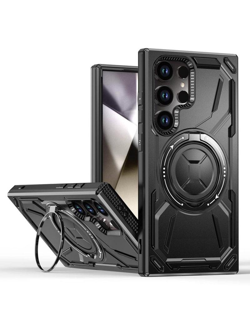 Full - Body Rugged Shockproof Case with Built - in Ring Holder for Galaxy S25 Ultra (Only Ground Shipping) - Banana Cellular Solutions