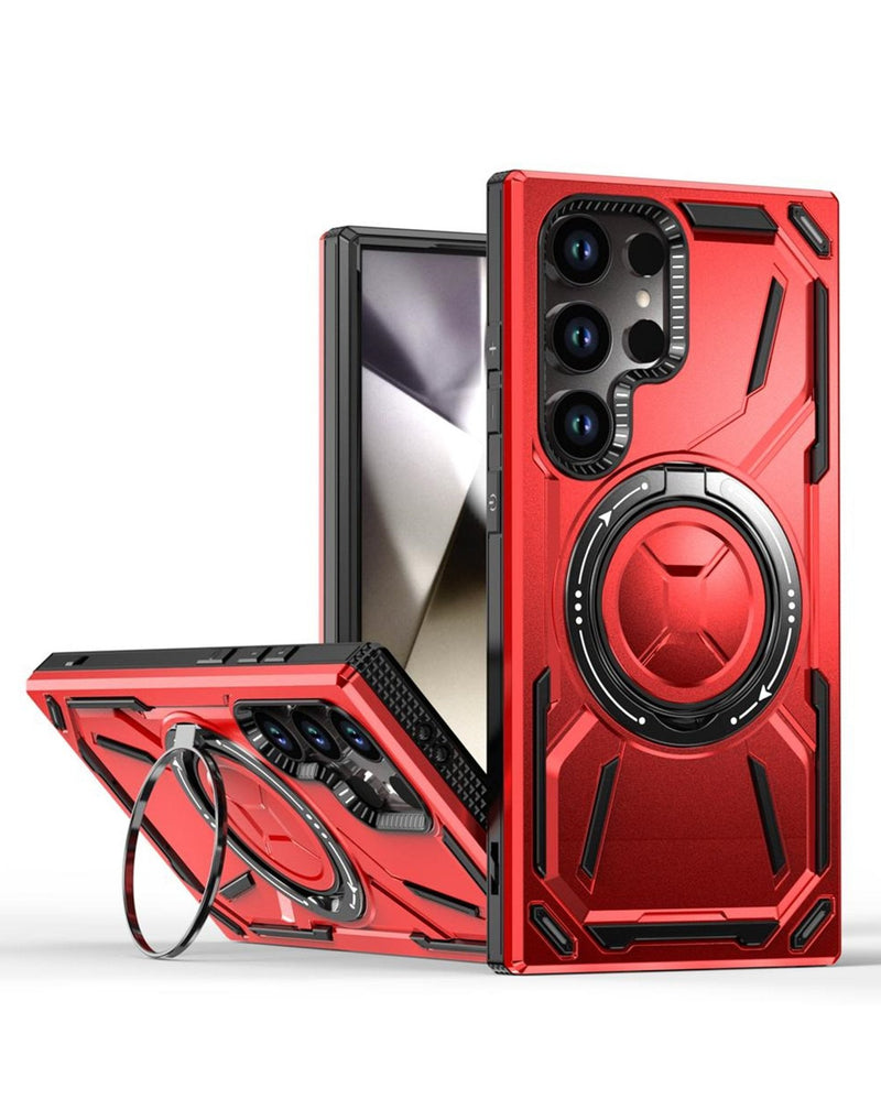 Full - Body Rugged Shockproof Case with Built - in Ring Holder for Galaxy S25 Ultra (Only Ground Shipping) - Banana Cellular Solutions