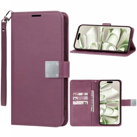 Elegant Leather Wallet Case with Wristlet Strap for Galaxy S25 Ultra (Only Ground Shipping) - Banana Cellular Solutions