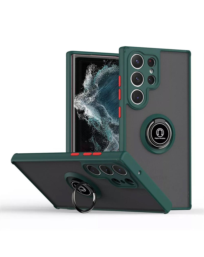 Galaxy S25 Ultra Hard PC Rear / Soft TPU Colorful Border Case with I - ring Holder (Only Ground Shipping) - Banana Cellular Solutions