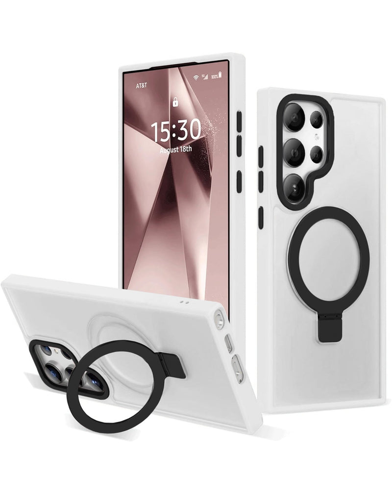 Carbon Wireless Charging Case with Ring Stand for Galaxy S25 Ultra (Only Ground Shipping) - Banana Cellular Solutions