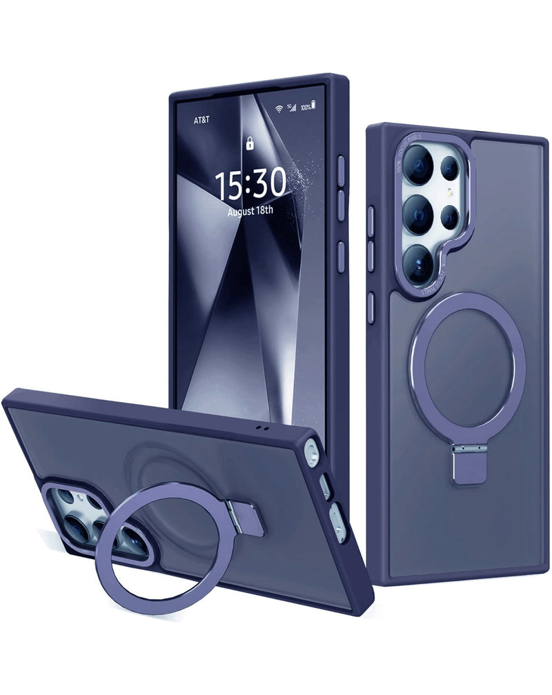 Carbon Wireless Charging Case with Ring Stand for Galaxy S25 Ultra (Only Ground Shipping) - Banana Cellular Solutions