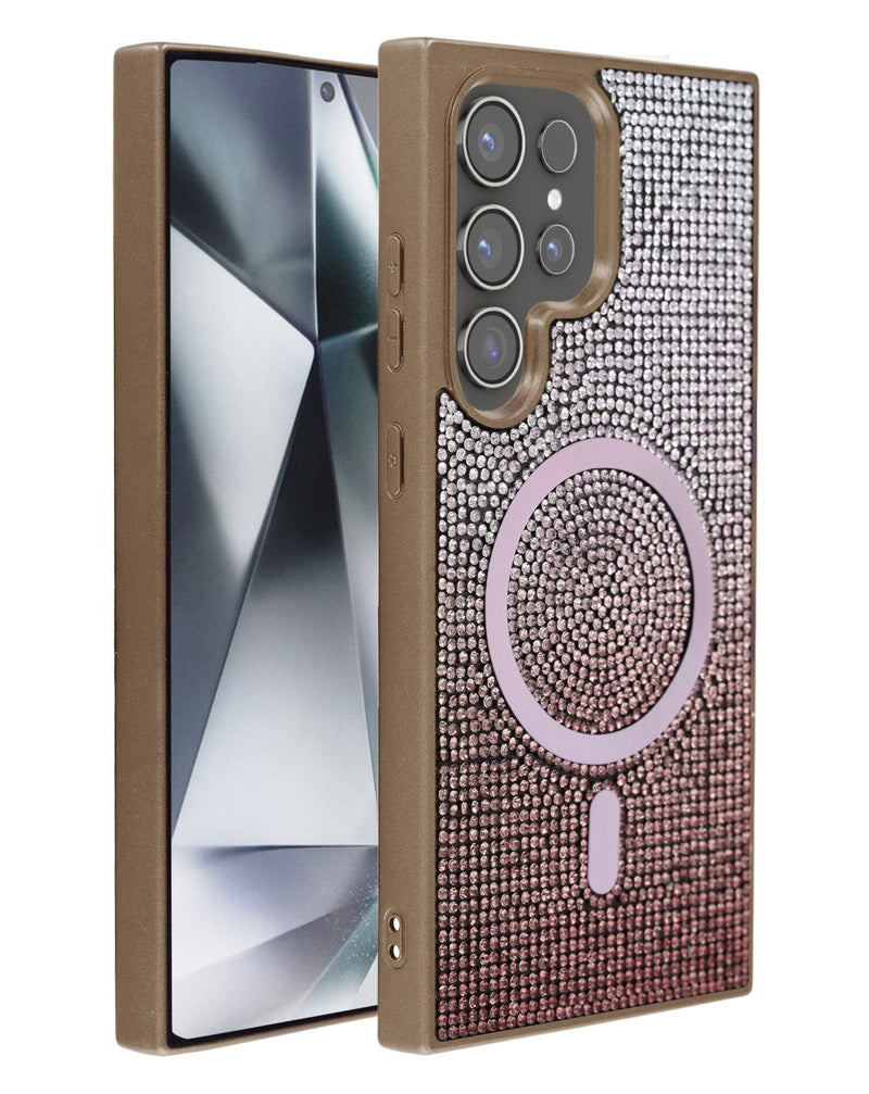 Wireless Charging Bling Diamond Crystal Case for Galaxy S25 Ultra (Only Ground Shipping) - Banana Cellular Solutions