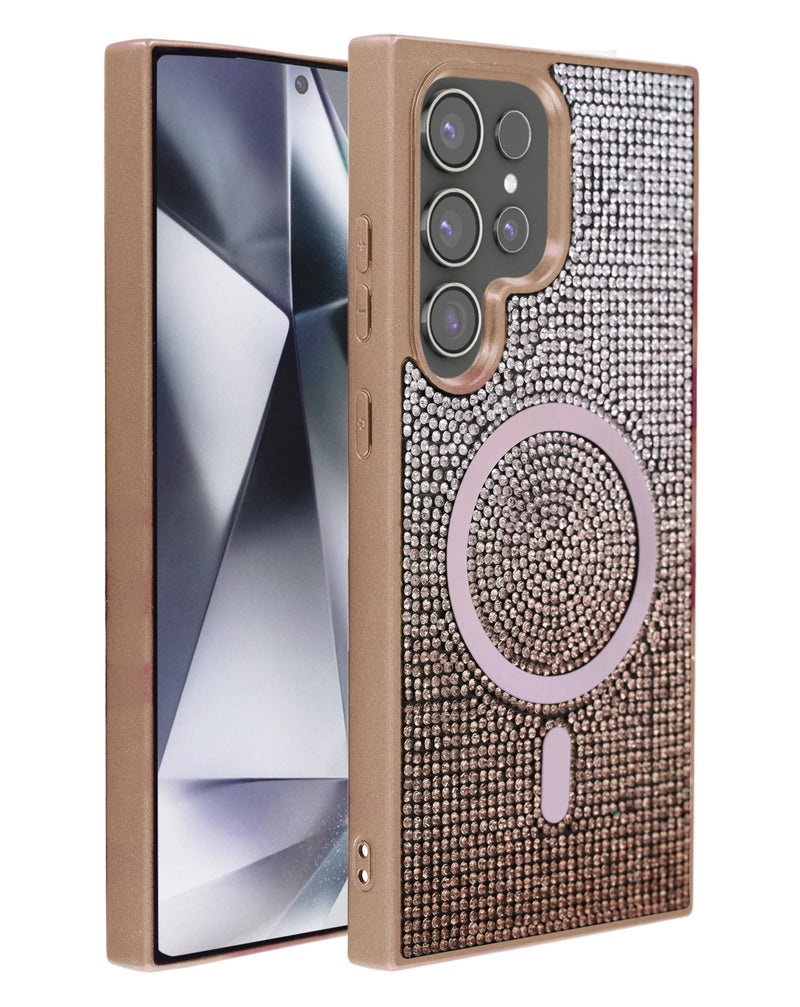 Wireless Charging Bling Diamond Crystal Case for Galaxy S25 Ultra (Only Ground Shipping) - Banana Cellular Solutions