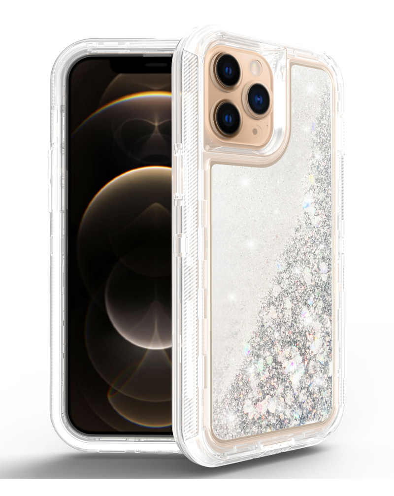 iPhone 13 Pro Protective Glitter Liquid Bumper Defender Case