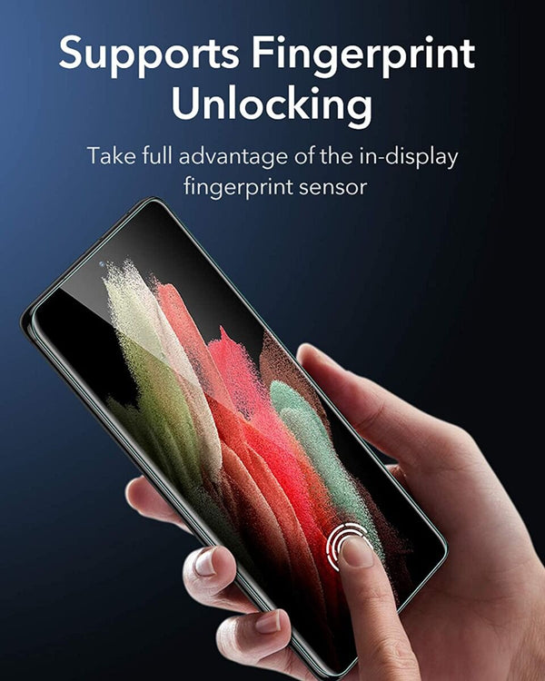 Galaxy S21 Ultra Tempered Glass Support Fingerprint Sensor