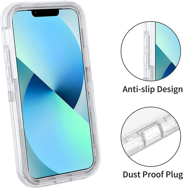 iPhone 13 Transparent Shockproof Defender Case - CLEAR - Banana Cellular Solutions 