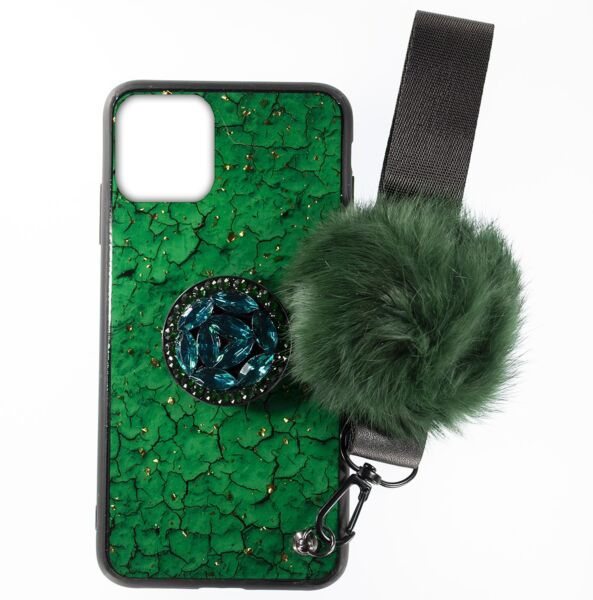 iPhone 12 Pro Max DIAMOND POM POM HOLDER CASES