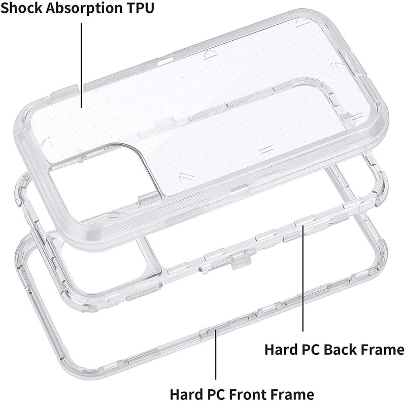 iPhone 13 Pro Transparent Defender Shockproof Case - CLEAR
