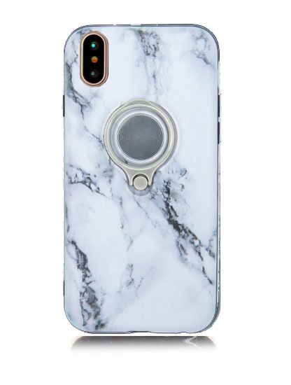 iPhone X / XS LUXURY MARBLE DESIGN PATTERN TPU CASES WITH RING