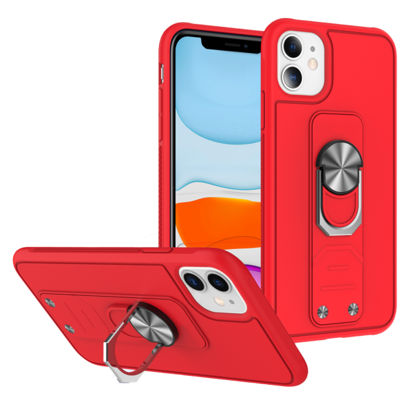 Galaxy S21 Luxury Think Case With Metal Stander -Red